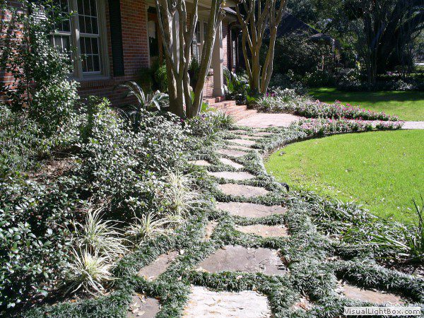 pavers through garden